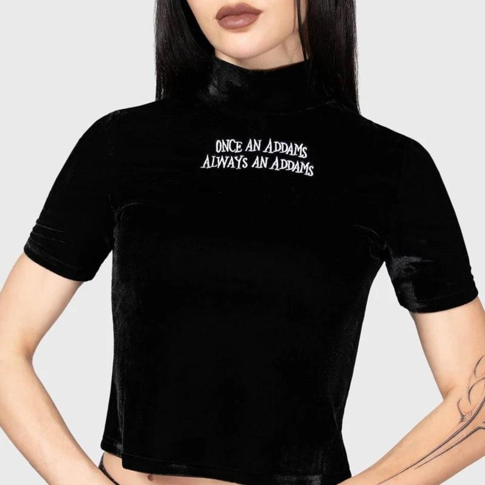 Killstar Allergic to color velvet top size small NWT‎ wednesday adams collab